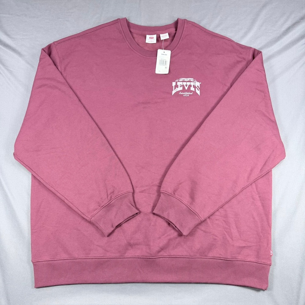 Levis Mens XXL Maroon Cotton Blend Relaxed Fit Crewneck Graphic Horse Sweatshirt